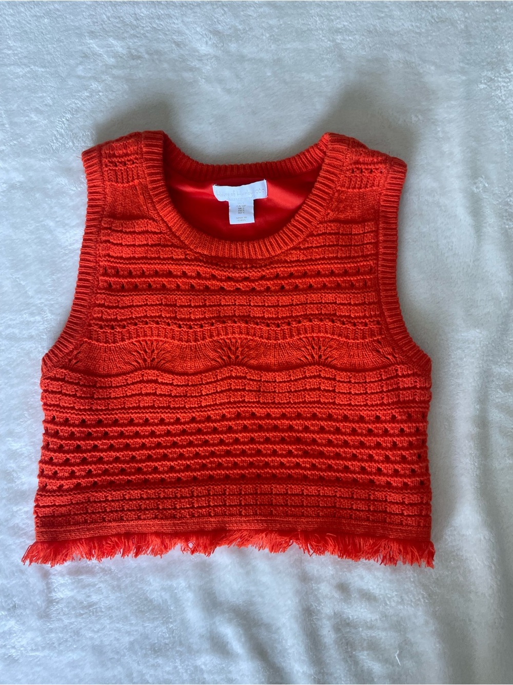 House of Harlow 1960 Red Orange Knit Sleeveless Crop Tank